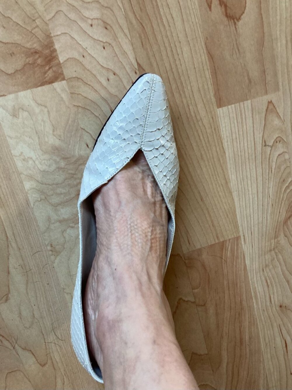 Vintage Thomas Wallace Cream Snakeskin Shoes - Picture 6 of 9